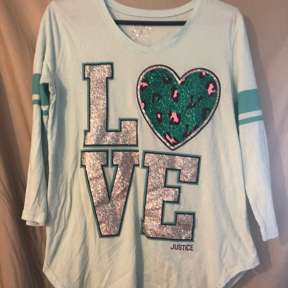 Long sleeve teal shirt